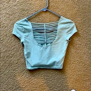 Light blue crop top